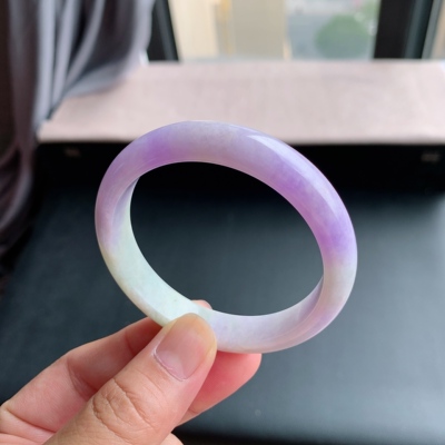 缅甸A货翡翠紫罗兰正圈手镯