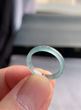 天然A货翡翠 冰种8号白月光男女戒指指环素圈戒圈尾戒XDC5