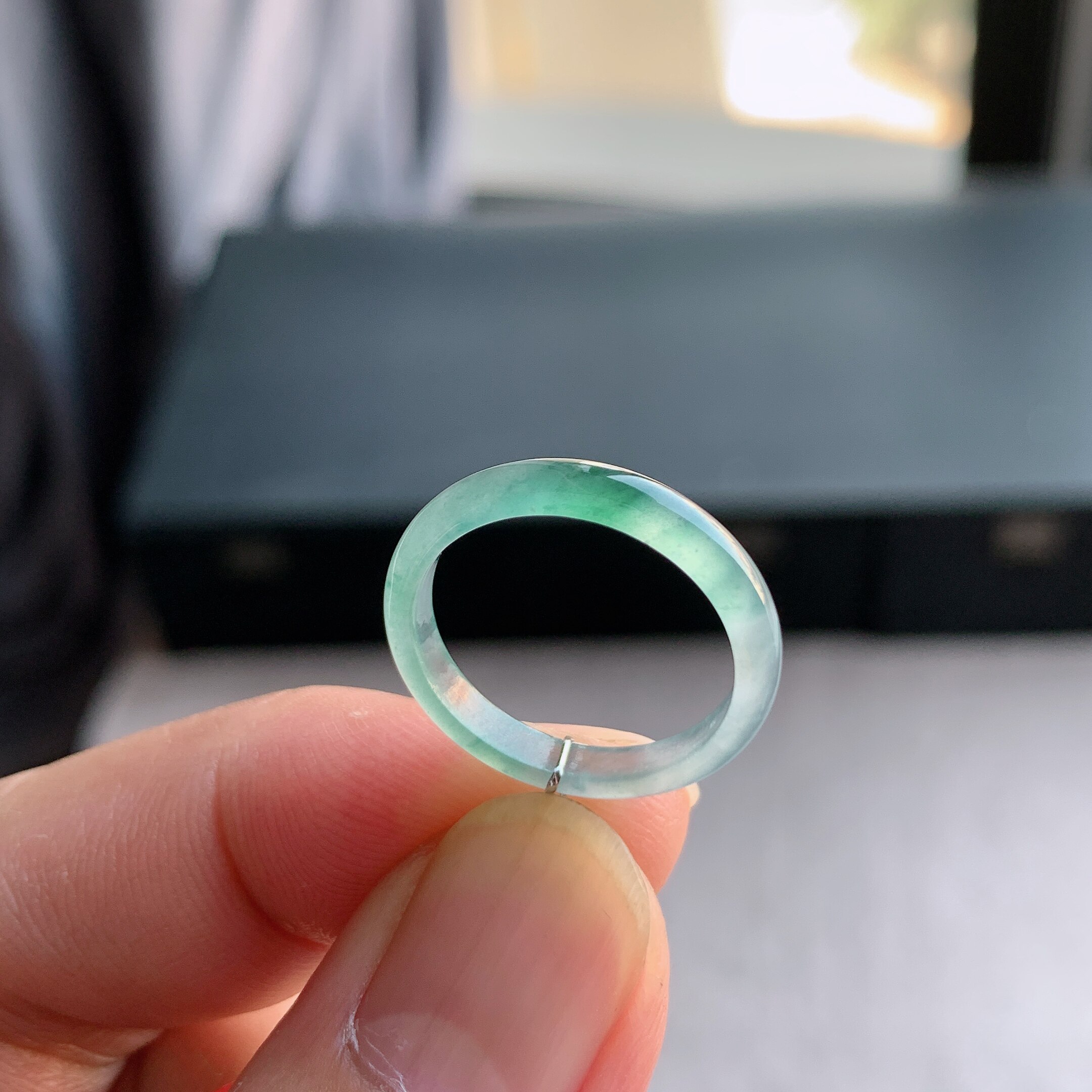 天然A货翡翠14号冰飘花戒指