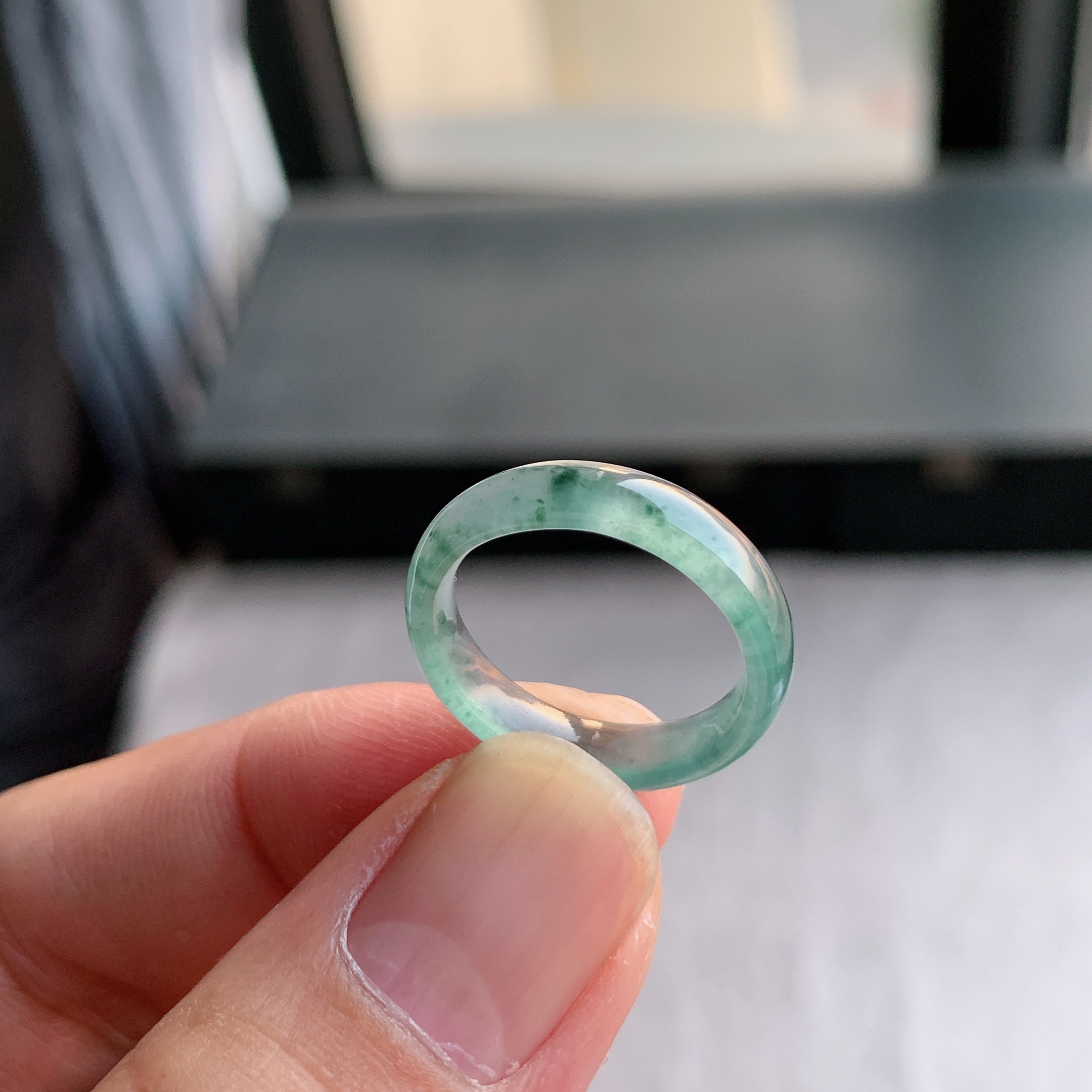 天然A货翡翠冰种13号戒指指环