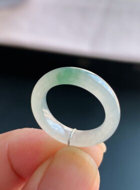 缅甸天然A货冰糯冰飘翡翠戒指