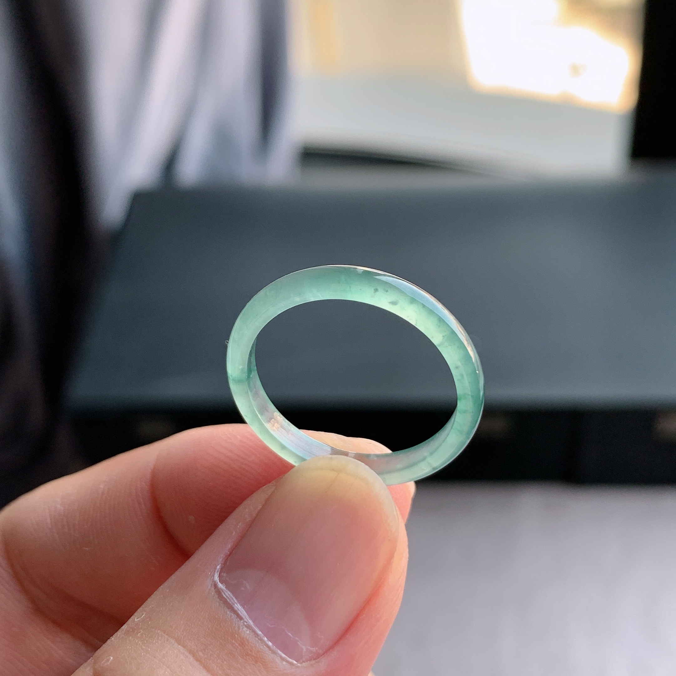 天然A货翡翠冰种21号戒指指环