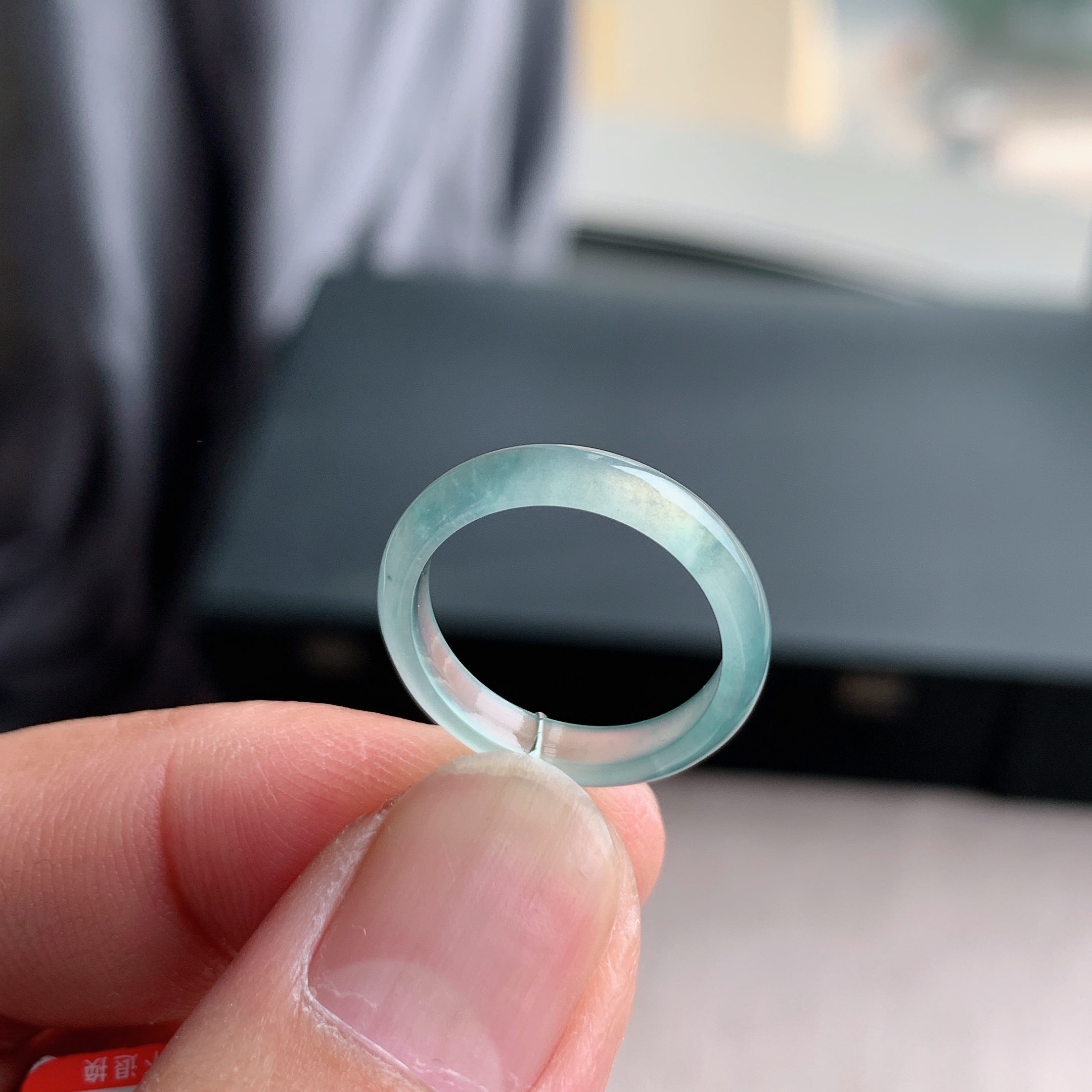 天然A货翡翠11号白月光戒指