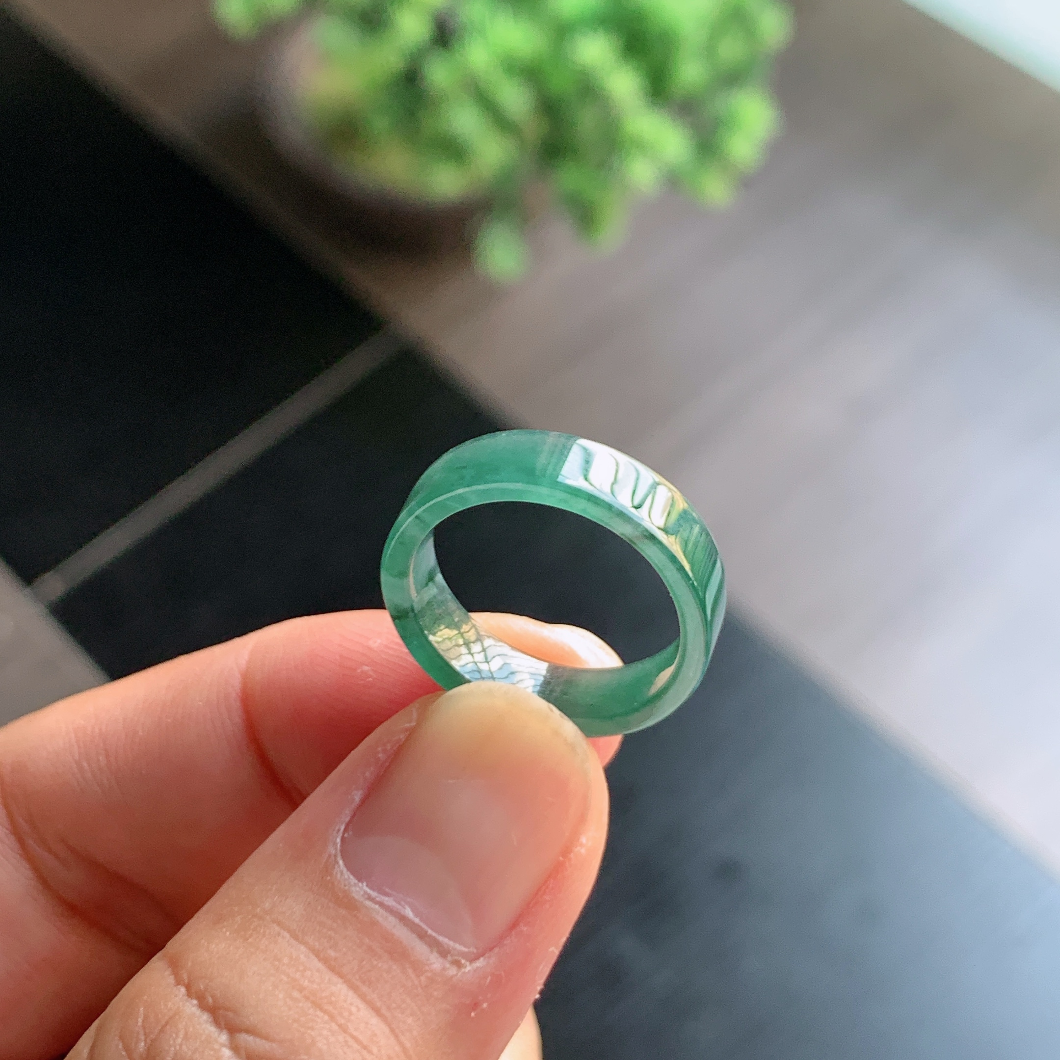 天然A货翡翠16号湖水蓝方戒