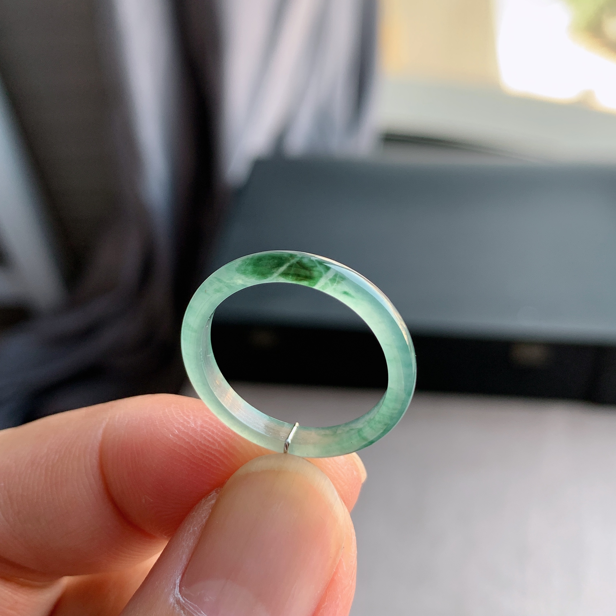 天然A货翡翠冰种17号戒指指环