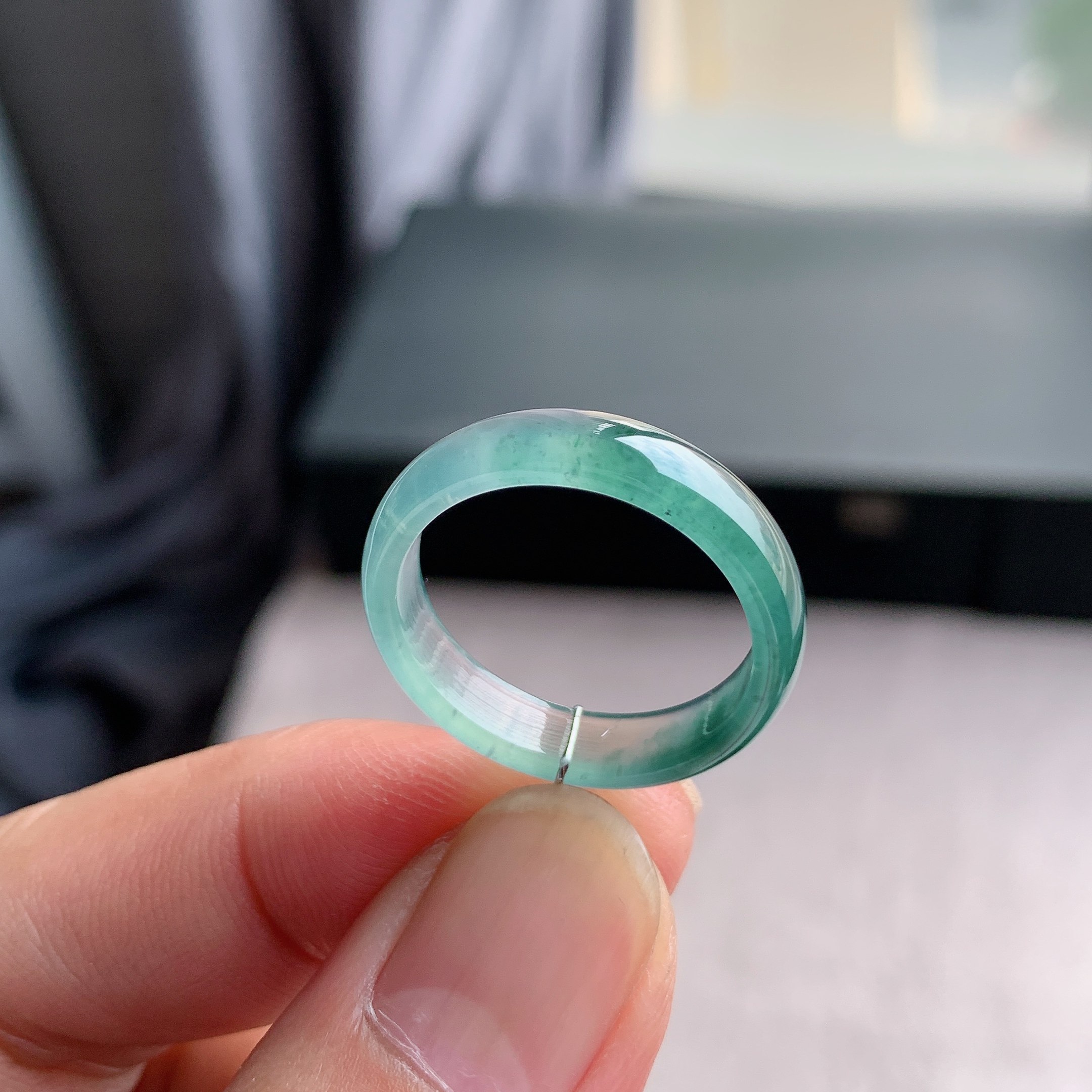 天然A货翡翠21号冰飘花戒指