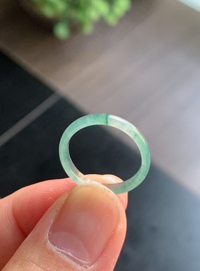 天然A货翡翠 冰种14号冰飘花男女戒指指环素圈戒圈尾戒LCC4