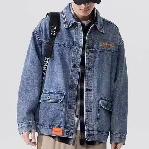 男士牛仔外套多口袋户外工装夹克