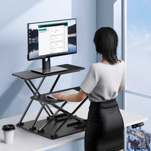 OMAX双桌面双升降折叠移动电脑桌