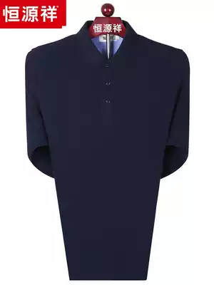 Hengyuanxiang middle-aged and elderly long-sleeved T-shirt male father clothing 2021 New thin wool sweater lapel collar bottoming sweater