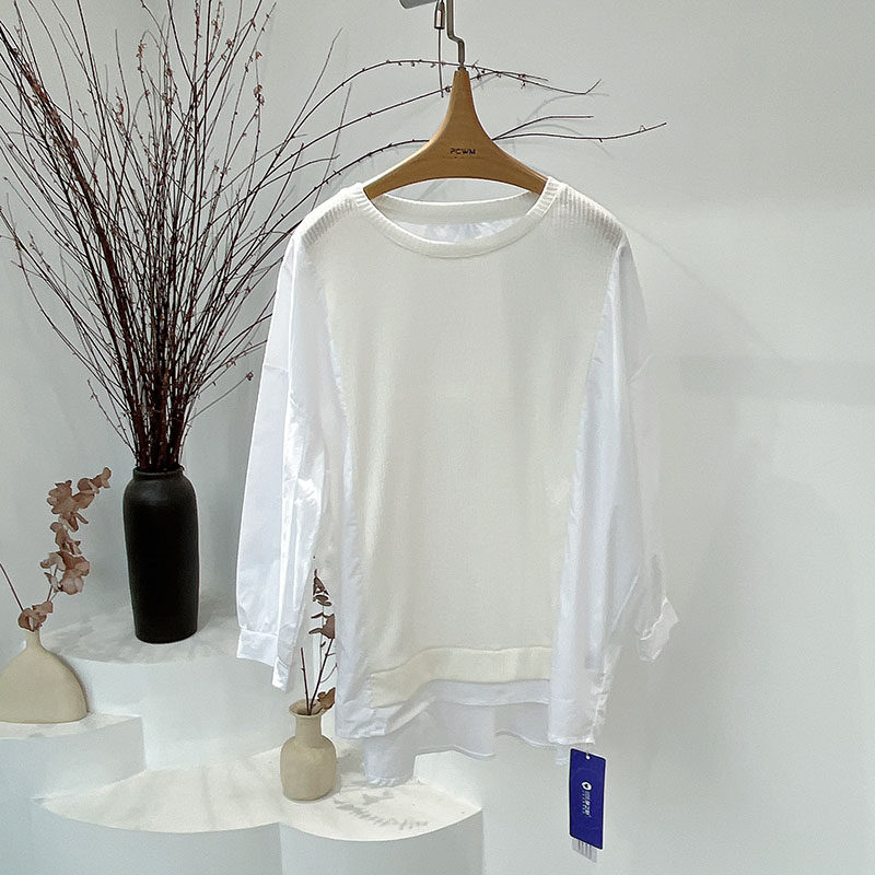 임신 컬러 출산 운동복 봄 새로운 흰색 다목적 니트 탑 바닥 셔츠 유행 셔츠