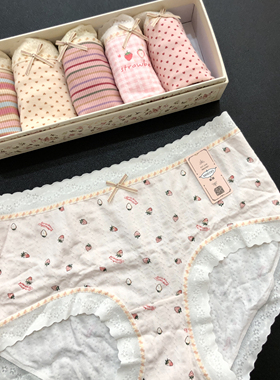 秘语2025新款婴肤棉条纹少女内裤62082中腰平角裤纯棉裆抗菌透气