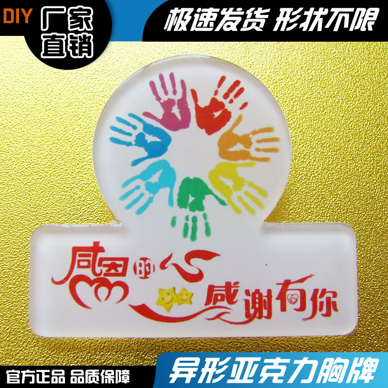 亚克力别针式滴胶徽章定做订做纪念勋章异形滴塑别针班徽定制胸章
