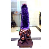 天然紫晶洞摆件 水晶洞 紫水晶 聚宝盆 钱袋子居家风水摆件