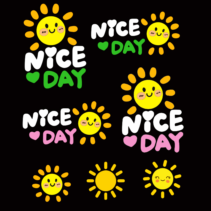 太阳花图案笑脸贴纸趣味汽车装饰贴纸创意文字电动摩托车窗贴防水