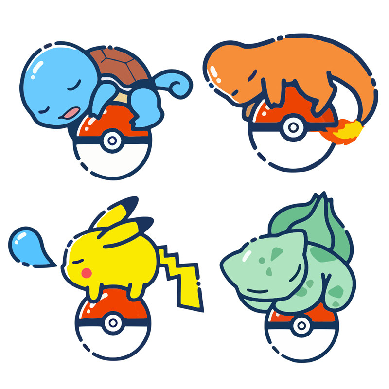 皮卡丘杰尼龟妙蛙种子小火龙精灵宝可梦卡通动漫二次元汽车贴纸画