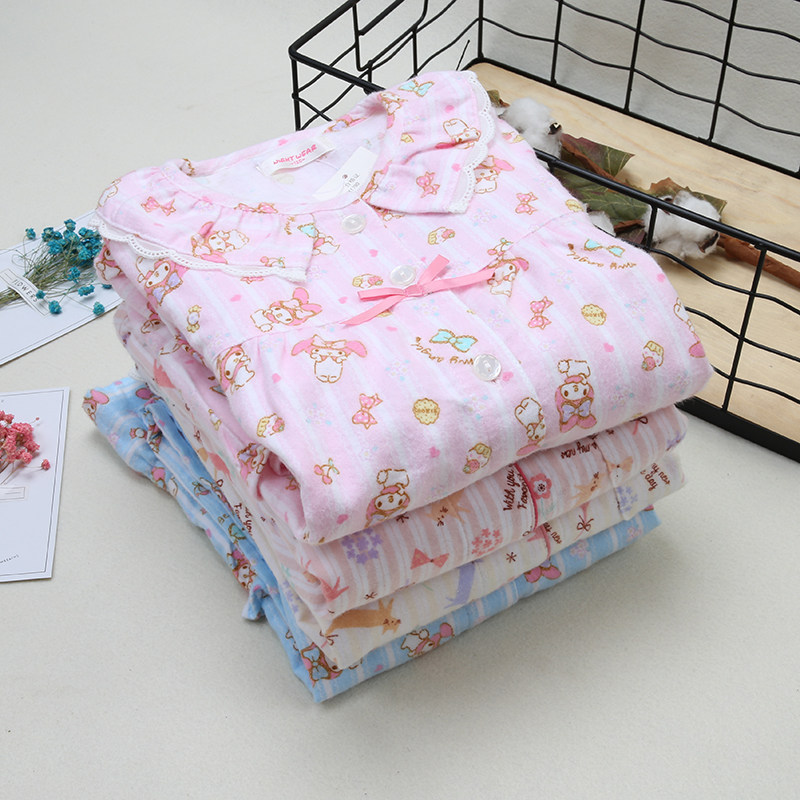 秋冬季纯棉绒布女童家居服中大童磨毛全棉儿童睡衣棉毛春秋起居服