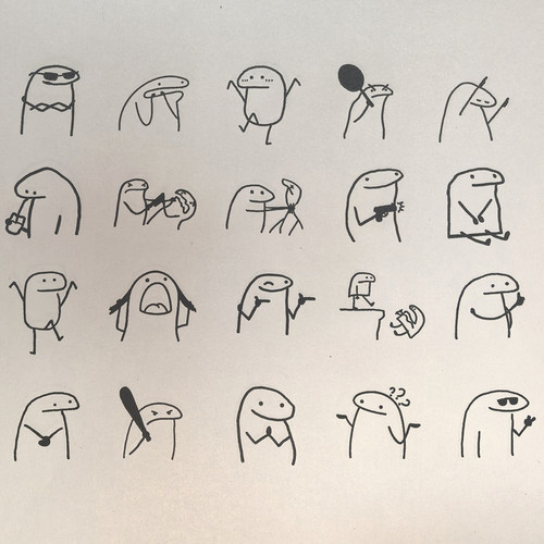 传纸条线条人表情包手绘迷你心情手帐印章搞笑卡通diy可爱