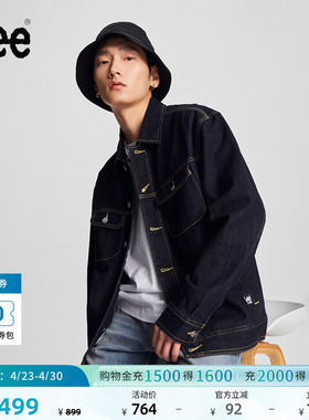 Lee舒适版男经典款骑士牛仔夹克长袖翻领外套休闲潮LMT0090125PN