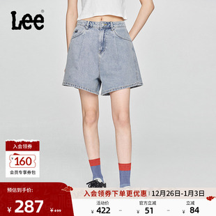 设计浅蓝色女牛仔短裤 五袋款 显瘦潮A08075 舒适喇叭经典 Lee25新品