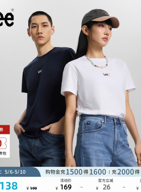 Lee经典圆领小Logo印花图案男女同款短袖T恤休闲潮流LUT0098384LE