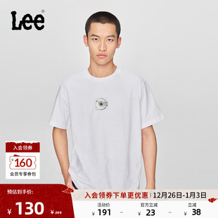 T恤休闲LMT0098444LE 圆领镭射光盘图案印花男短袖 Lee25新品 舒适版