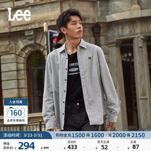 衬衫 长袖 休闲潮流LMT009100206 抓绒刺绣小Logo翻领男士 Lee标准版
