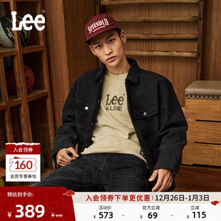 Lee舒适翻领仿羊毛深灰色男长袖 夹克外套休闲潮流LMT009099206