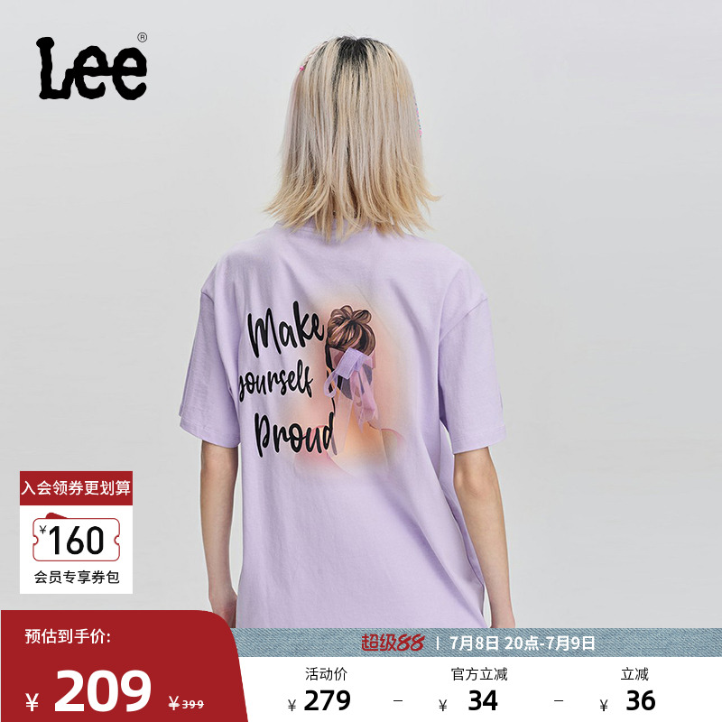 Lee数码印花女短袖T恤