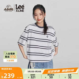 舒适版 Lee24春夏新品 白色女短袖 小刘鸭联名 T恤潮LWT008253202