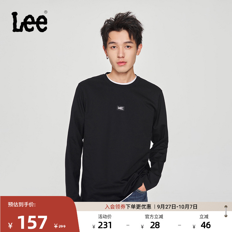 Lee织标Logo男长袖T恤