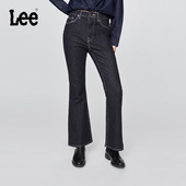 高腰微喇不易褪色清水洗女士牛仔裤 Lee426修身 潮流 张凌赫代言