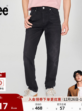 【张凌赫代言】Lee25新品723修身中腰直筒黑灰色男牛仔裤潮流显瘦