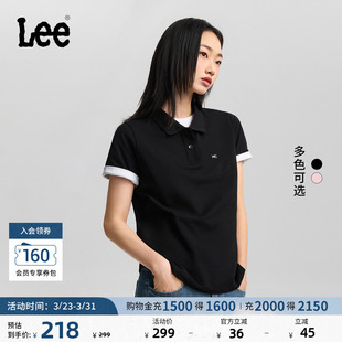 polo衫 翻领小徽标Logo女短袖 潮LWT012191205 标准版 Lee26春夏新品