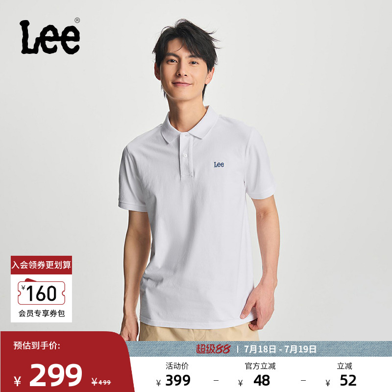 Lee小Logo男短袖polo衫