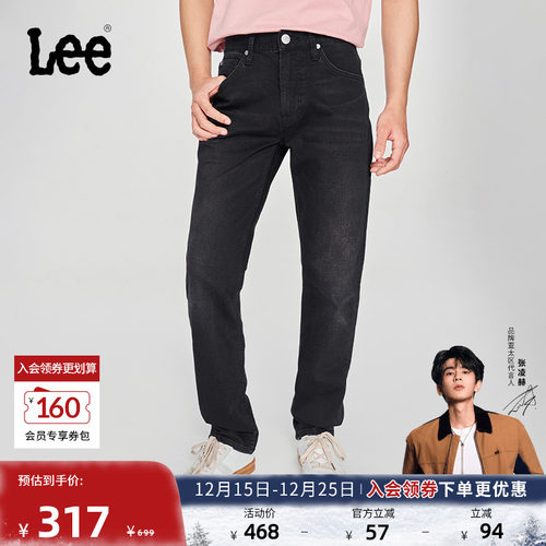 Lee723修身中腰直筒牛仔裤