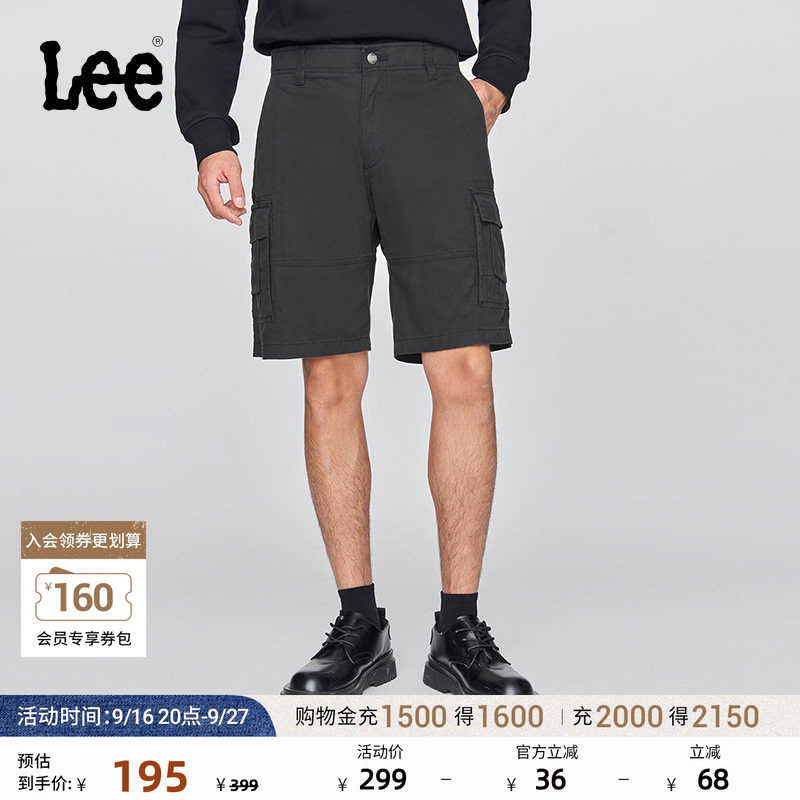 Lee经典工装口袋设计宽松直筒户外休闲短裤显瘦潮流LMB009967209