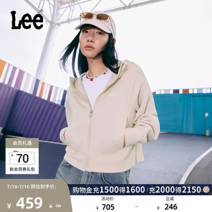 Lee舒适版太空棉插肩袖女长袖连帽开衫卫衣外套休闲LWT010874209
