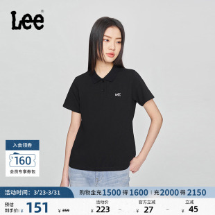 polo衫 翻领刺绣小Logo女短袖 休闲潮流LWT009916205 经典 Lee标准版
