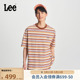 舒适版 Lee商场同款 T恤LMT006932203 细条纹棕色男短袖 24春夏新品