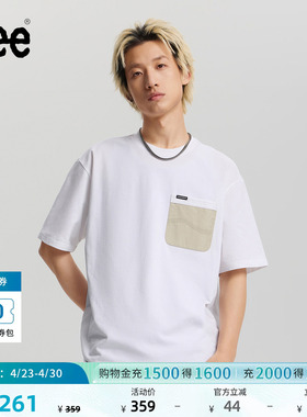 Lee26春夏新品宽松版圆领口袋设计男短袖T恤休闲潮LMT012229205