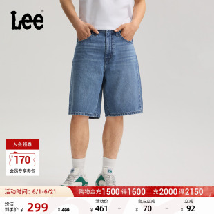 Lee26春夏新品经典五袋款设计宽松直筒牛仔短裤男潮LMB100903210