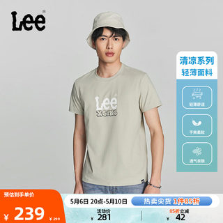 Lee24春夏新品标准镭射字母印花索罗娜凉感男短袖T恤LMT008128202