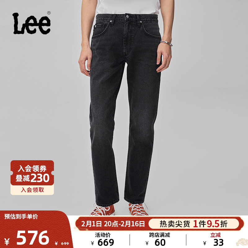 Lee24早春新品726标准直脚黑色男牛仔裤潮LMB1007263YS-393