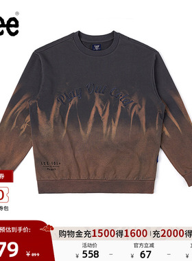 Lee舒适版圆领拼接混染字母设计男款卫衣休闲潮流A05976
