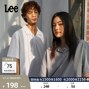 Lee标准版 凉感短袖 polo衫 LUT009836205 防晒紫外线Logo印花男女款