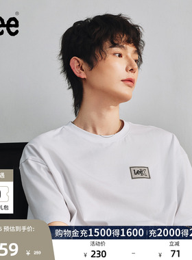 Lee26春夏新品宽松版圆领刺绣感设计Logo印花男女同款短袖T恤休闲