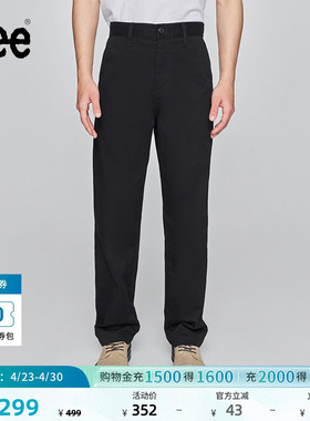 Lee日常经典舒适直筒字母Logo织标男士日常休闲布裤潮流LMB0099