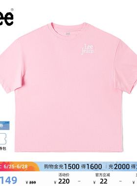 Lee商场同款舒适版印花图案圆领女短袖T恤上衣休闲潮LWT0080674LE