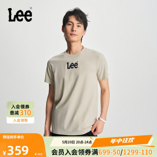 修身 大Logo绣花圆领男短袖 24春夏新品 Lee商场同款 T恤LMT007524K99